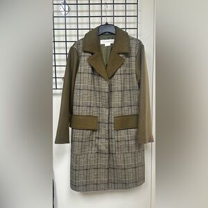 Treasure & Bond Olive and Plaid Blazer